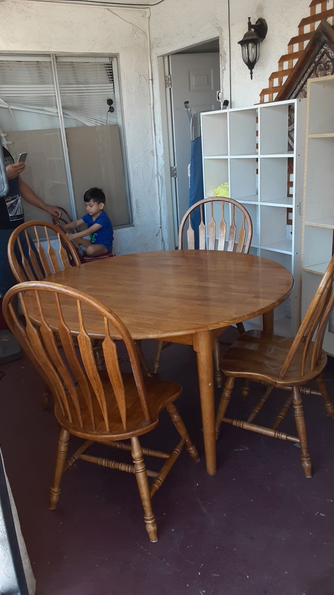 Wooden Table with Four Wooden Chairs