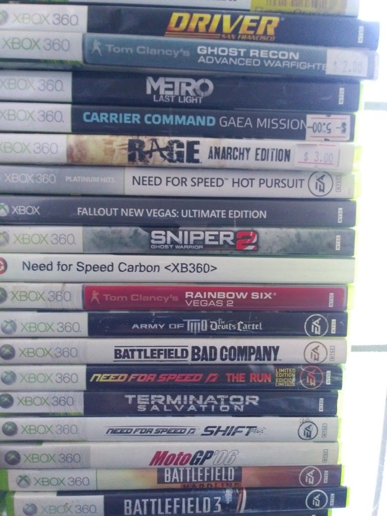 XBox 360 games $5 each