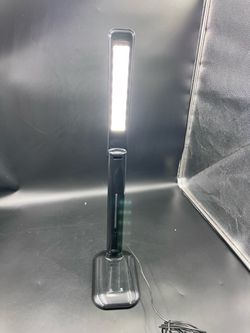 H-Welldone HW-T4906RB Folding LED Desk Lamp USB Charging Port Black Tested