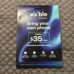 Visible Sim Kit with one month $35 serive with Unlimited Talk Text Premium Data