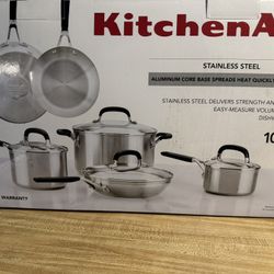 Brand New In Box KitchenAid Stainless Steel 10-piece Set