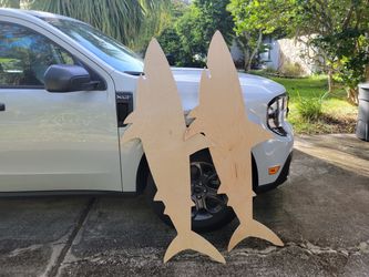 Wooden shark cut outs 2 pieces