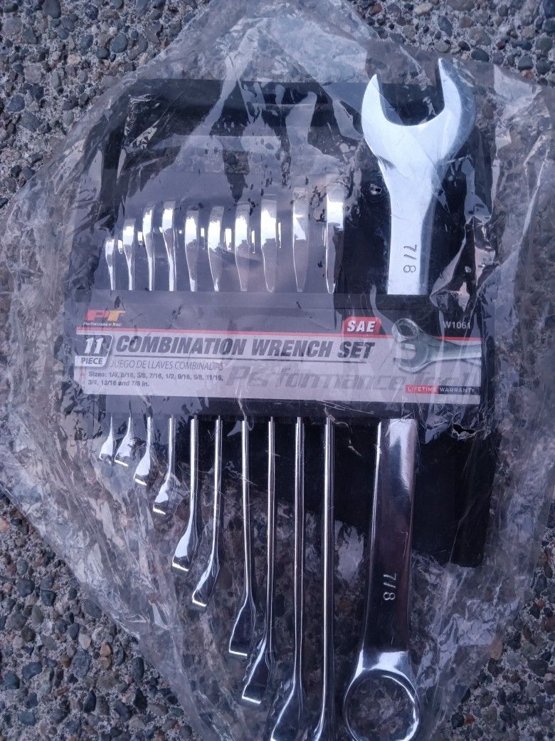 Performance Tool W1061 Combination Wrench Set 12 Point SAE Silver

