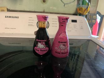 Collectible Kikkoman Hello Kitty Soy Sauce Bottles Set of 2