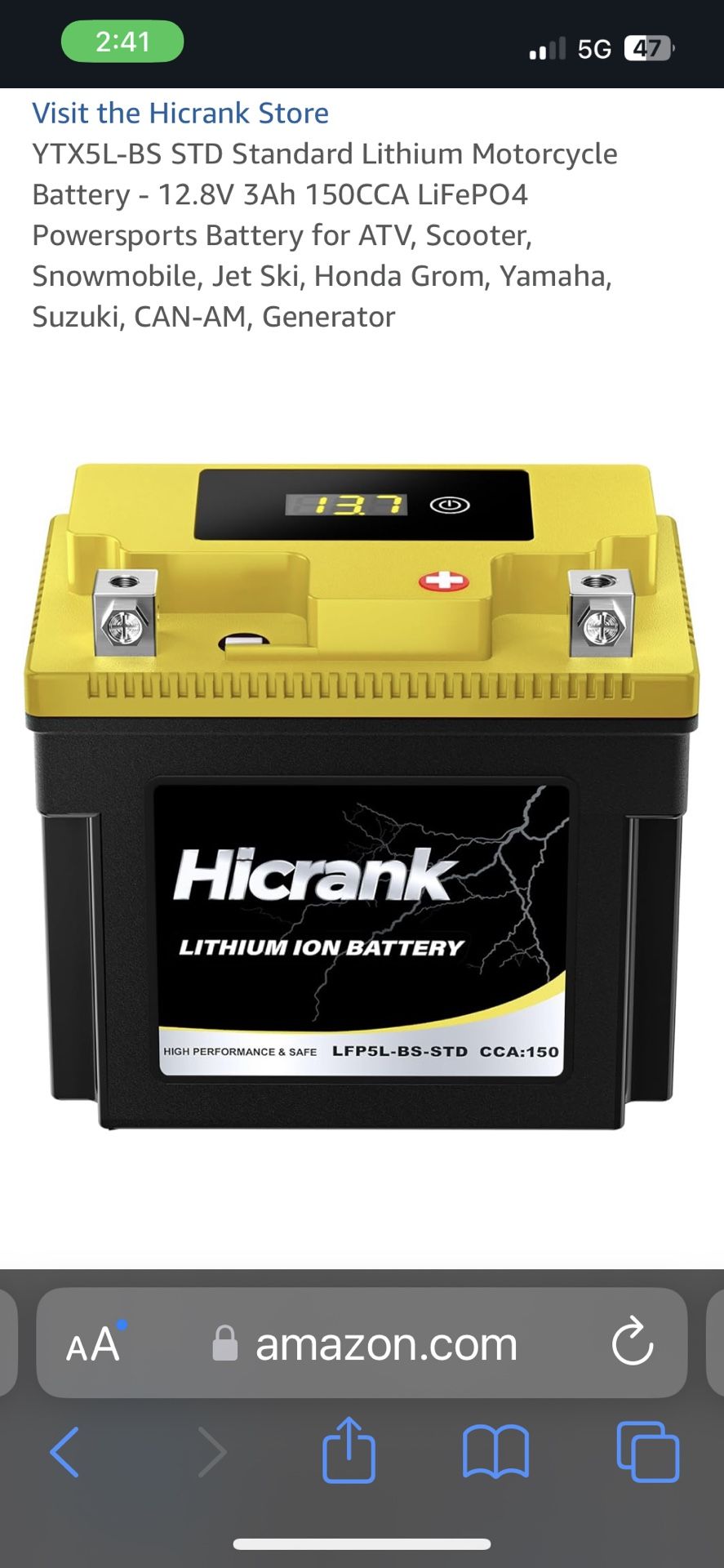 New Motorcycle Battery