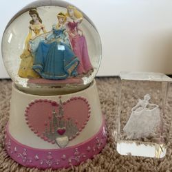 Disney Princess Snow Globe and Glass Cinderella Cube