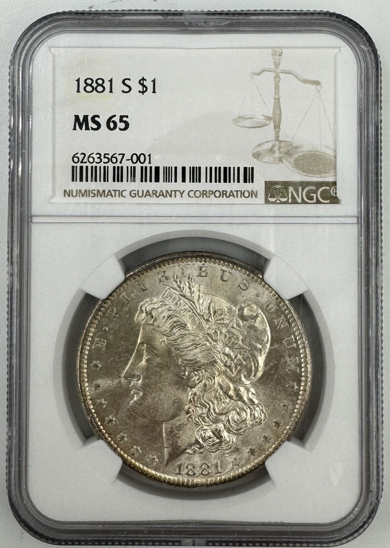1881-S $1 MS65 Morgan Silver Dollar NGC