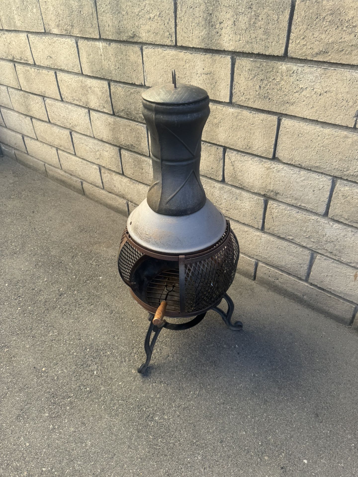 Chiminea Outdoor Fireplace-Wooden Fire Pit for Patio and Backyard