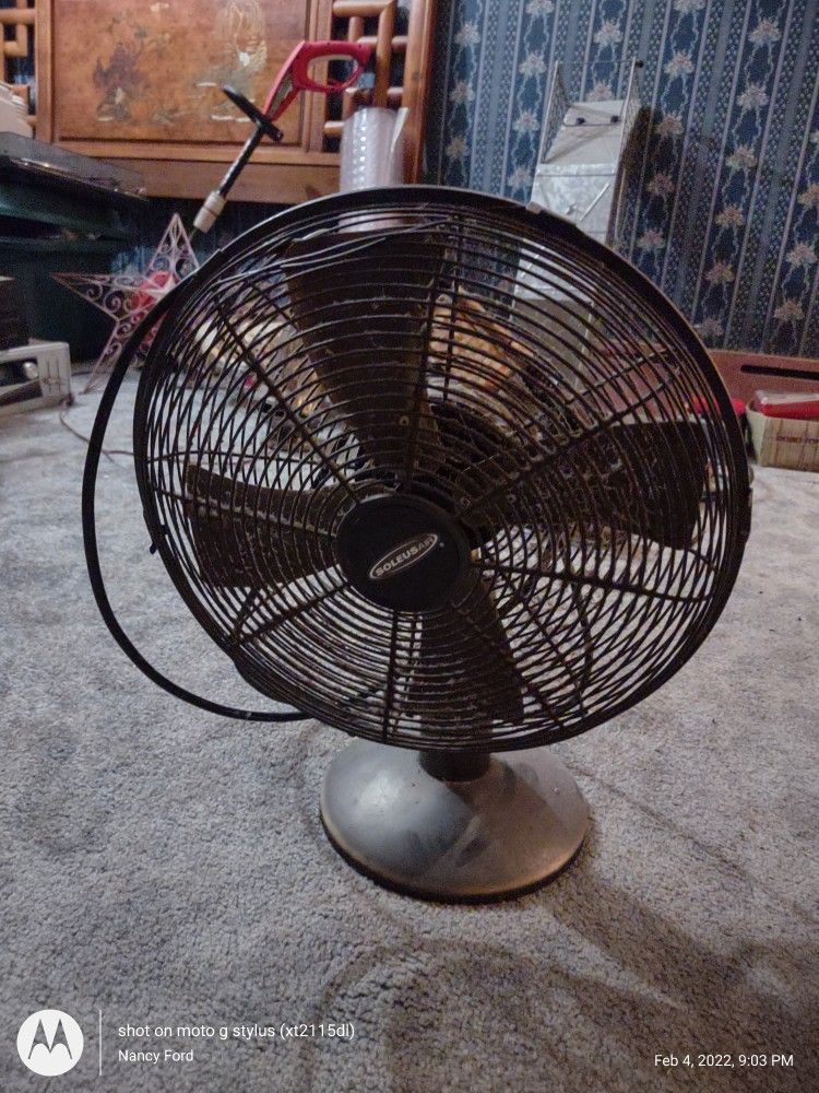 Vintage Black Industrial Table Fan