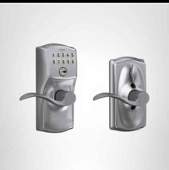 FE595 CAM 626 ACC Camelot Keypad Entry with Flex-Lock and Accent Levers, Brushed Chrome