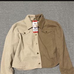 New Wrangler Corduroy Cropped Shirt Jacket Medium 