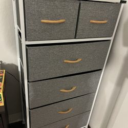 Grey 6 Drawer Fabric Dresser