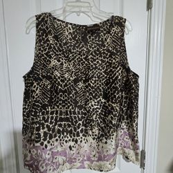 Dana Buchman XL: Mixed-Print Safari Chic Blouse