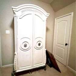 Heavy armoire and night stand With Metal Base