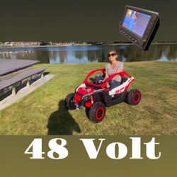 48 Volt Can am Touch TV Rubber Tires leather Seat 4x4 