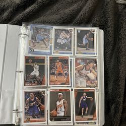 NBA binder and football and basketball cards