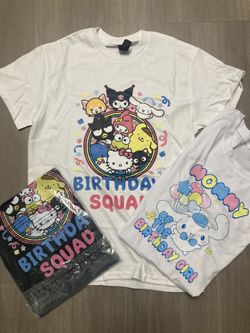 Hello Kitty And Friends Birthday Squad Tshirts 