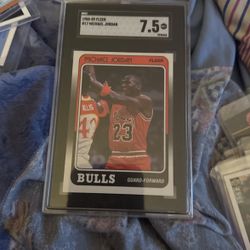1988 Fleer Number 17 Michael Jordan Graded 7.5