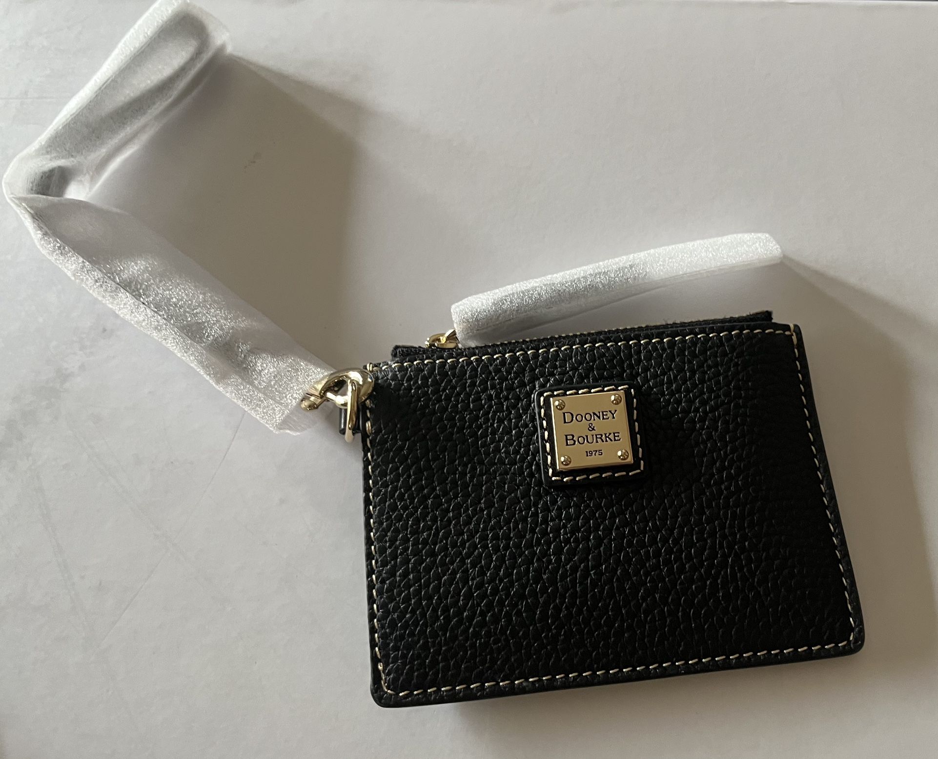 Dooney & Bourke Pebble Grain Zip Top Card Wristlet Wallet
