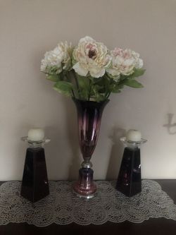 Candle holders and vase