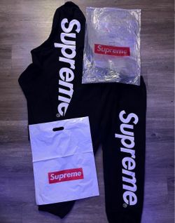 Supreme Black Hoodie and Sweatpants Set
