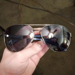 Men's Black Aviator Sunglasses