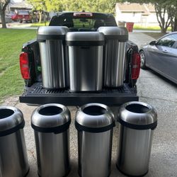 Simplehuman stainless steel garbage cans