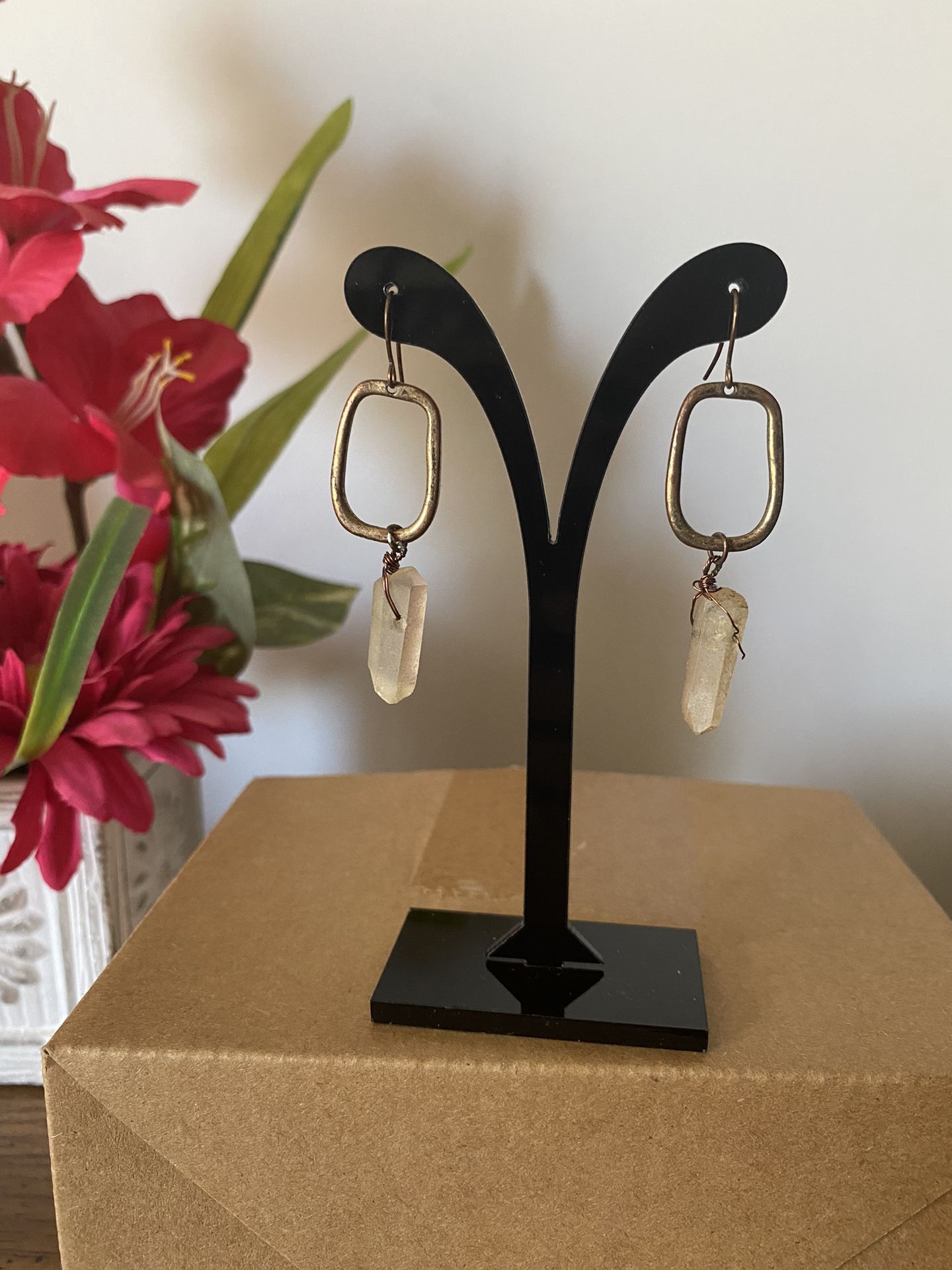 Desert Citizen Naja | Bohemian Gold Quartz Crystal Earrings