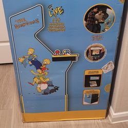 THE SIMPSONS ARCADE 1 UP W/RISER AND LIGHT UP MARQUEE 