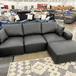 New In Boxes Black Sectional Sofa