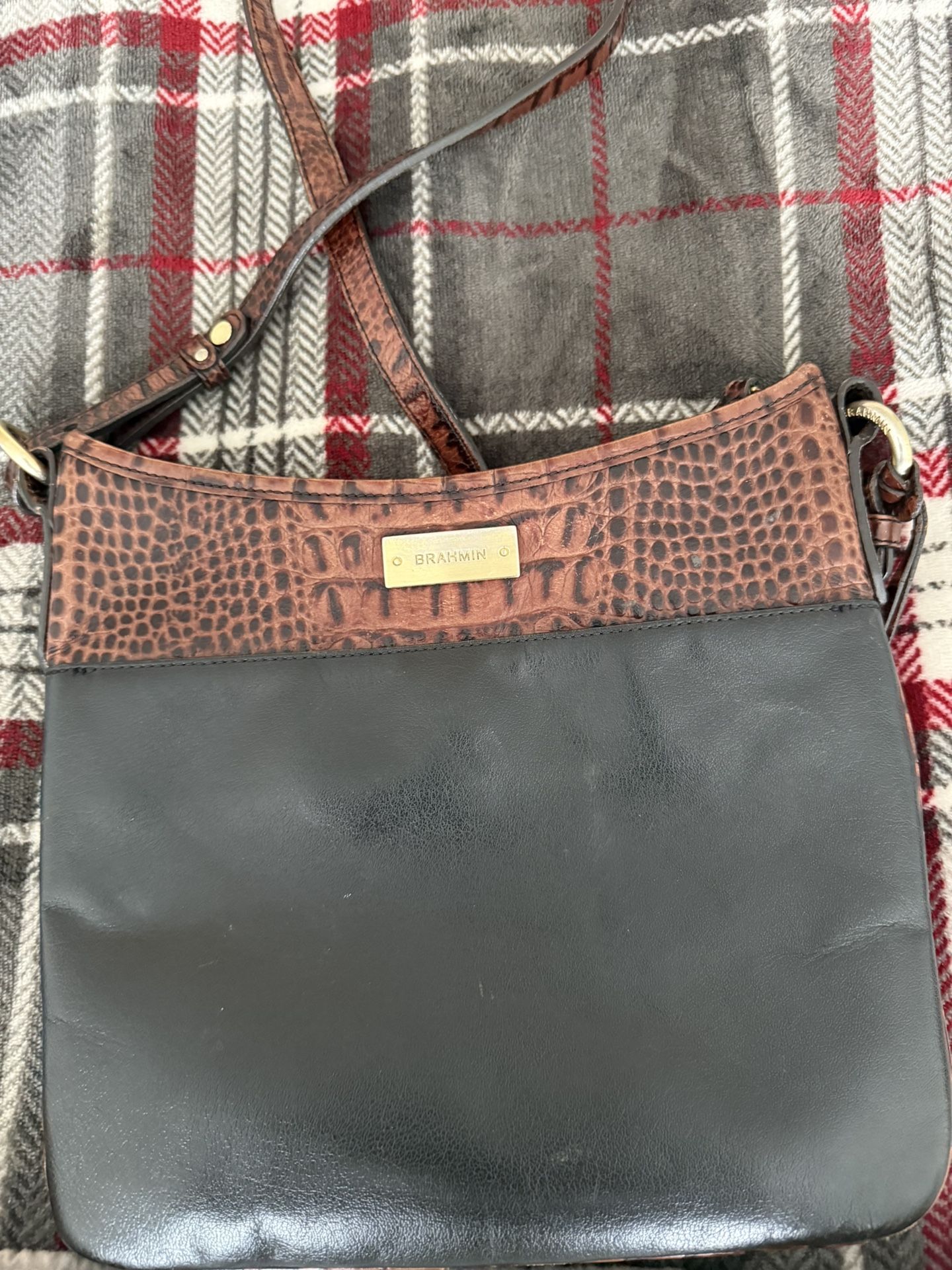 Leather brown and black Braham pocketbook-9 by 10