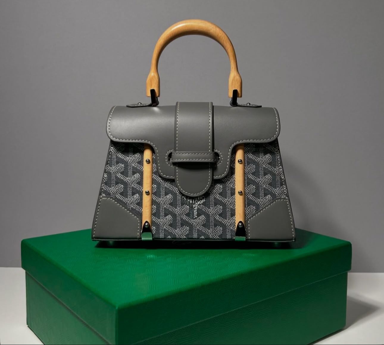 Goyard Saigon Mini Structured Grey Goyardin Canvas