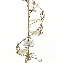vintage Gold spiral staircase plant stand