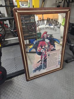 vintage Captain Morgan Spiced Rum mirror 41'' x 29''