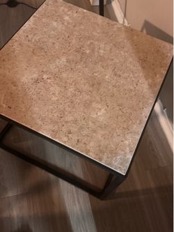 Travertine coffee table and end tables