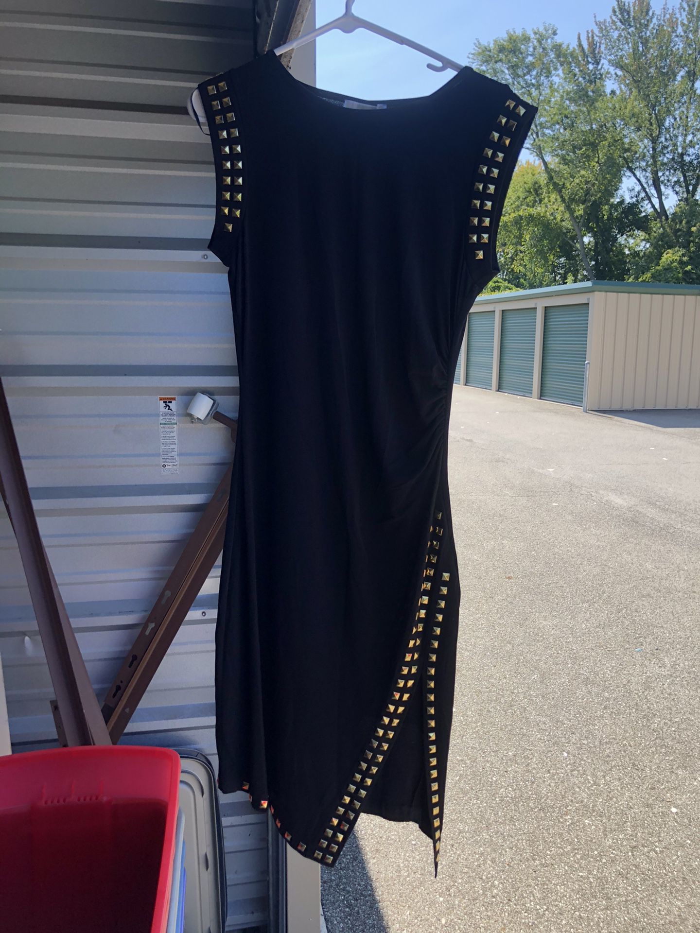 Black Micheal Kors gold sequined dress, size Small