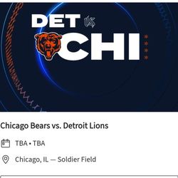4 Tickets Chicago Bears Vs Detroit Lions