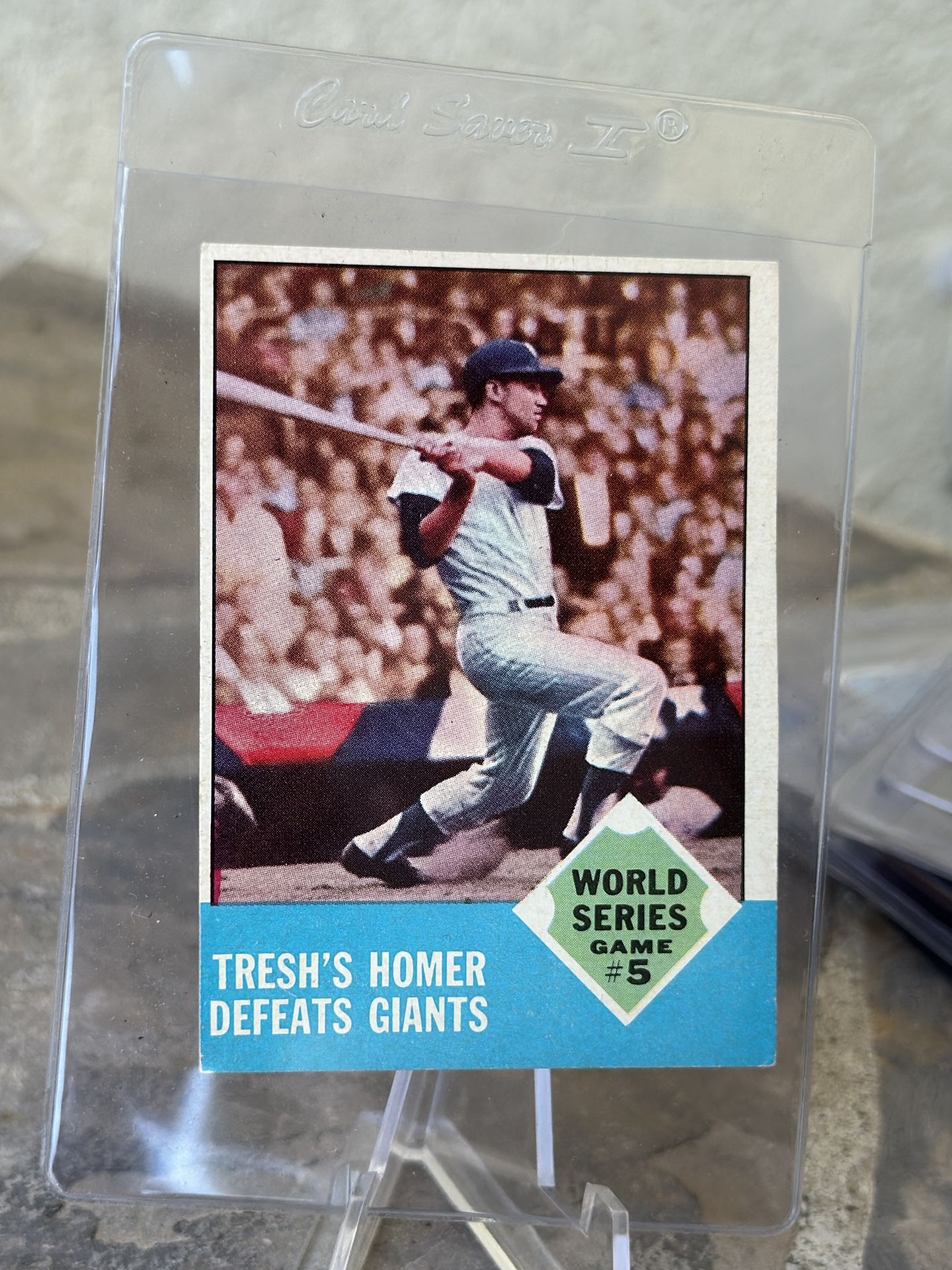 1963 Tresh's Homer  Defeats Giants/World Series Game Topps Baseball Card