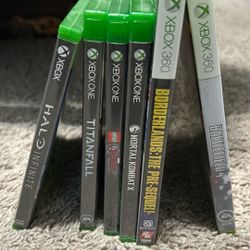 X box one, Xbox series x, and Xbox 360 games