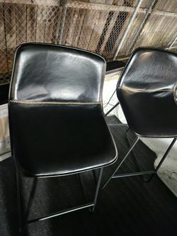 Black bar  stools  chairs pair of 2