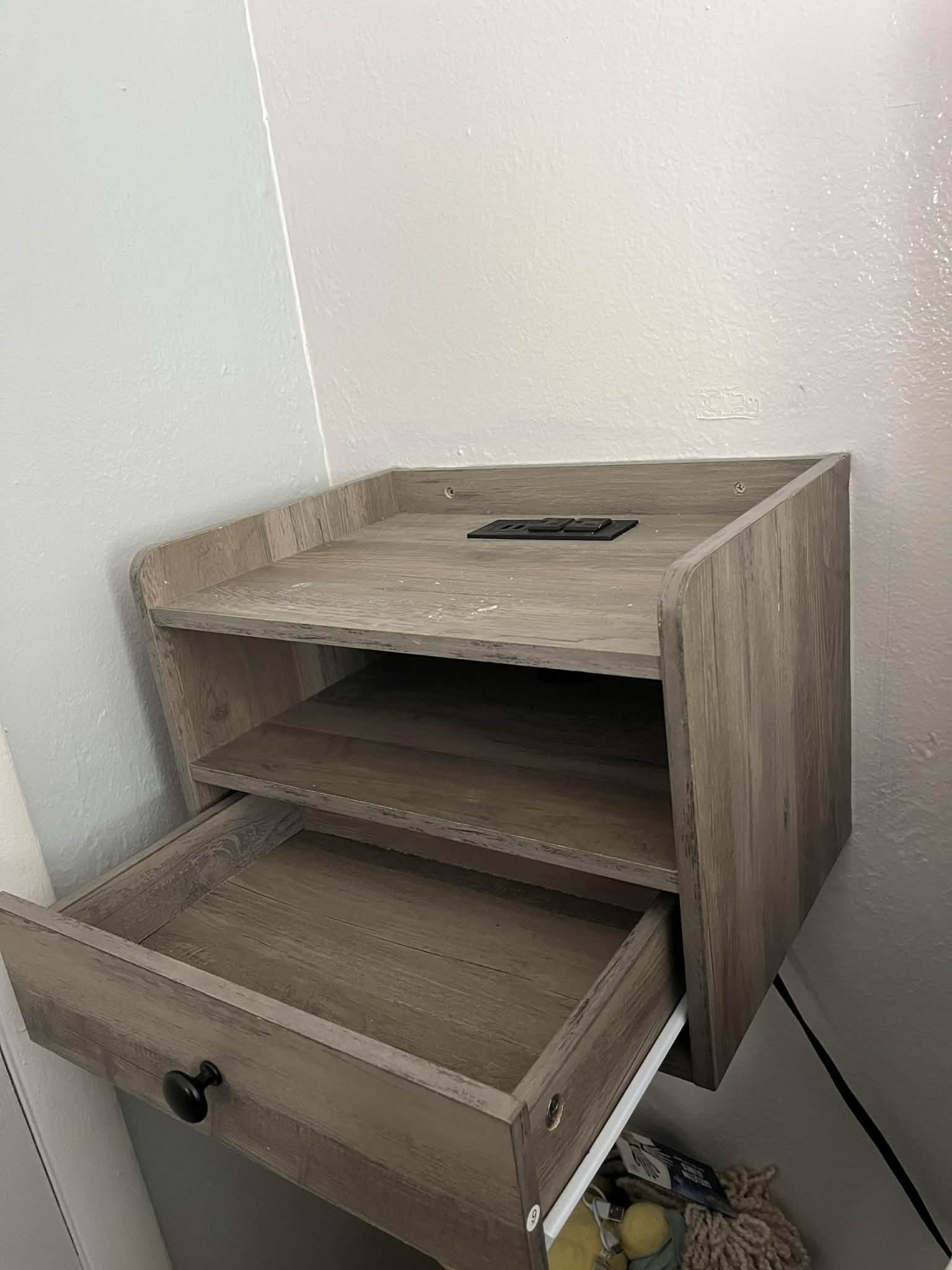 floating night stand with charger