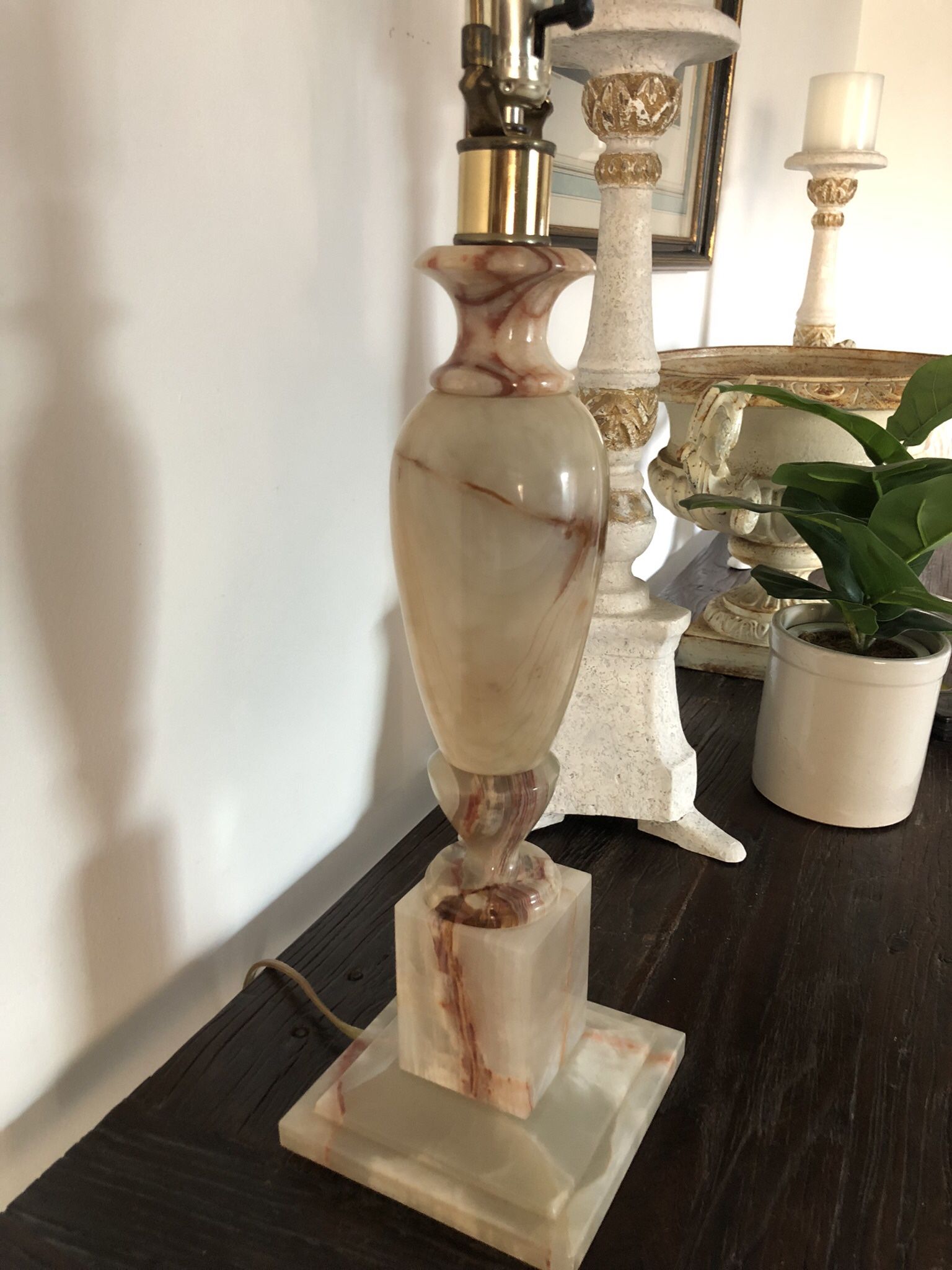 Antique Onyx stone lamp
