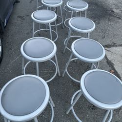12 Shop stools paded gray bar stools
