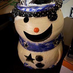 Snowman Clay Fire Place 