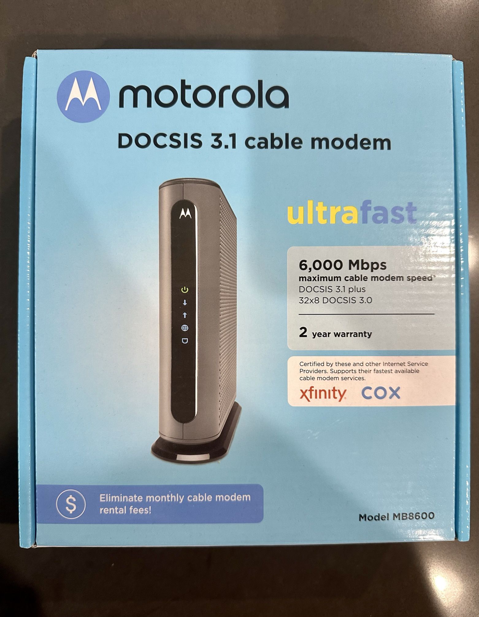 Motorola DOCSIS 3.1 Cable Modem - Model # MB8600