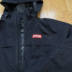Like New - Men Medium - RARE Employee Ryobi Milwaukee Power Tools Rain Jacket Waterproof  