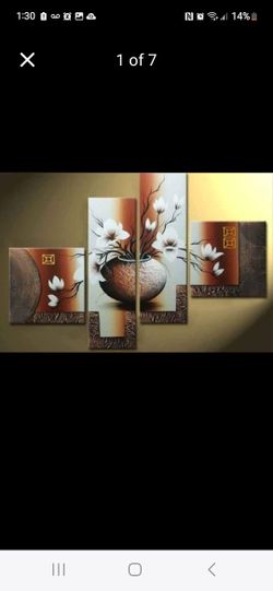 WIECO ART -STRETCHED AND FRAMED 100% HAND-PAINTED MODERN CANVAS WALL ART STRETCHED AND FRAMED ELEGAN