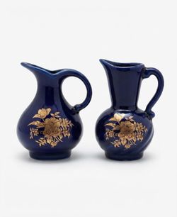 2 Paire of miniature cobalt vase 3"