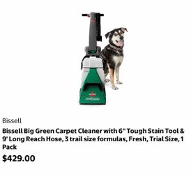 BISSELL® Big Green® Professional Carpet Cleaner with XL DirtLifter PowerBrush, 9-inch Long Reach Hose, 6-inch Tough Stain Tool, Includes BISSELL PRO M
