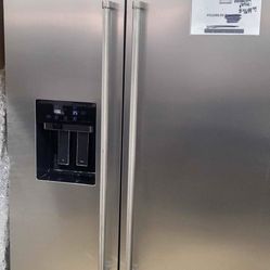 New - 42" kitchenaid 25.1 cu ft side by side built in refrigerator  